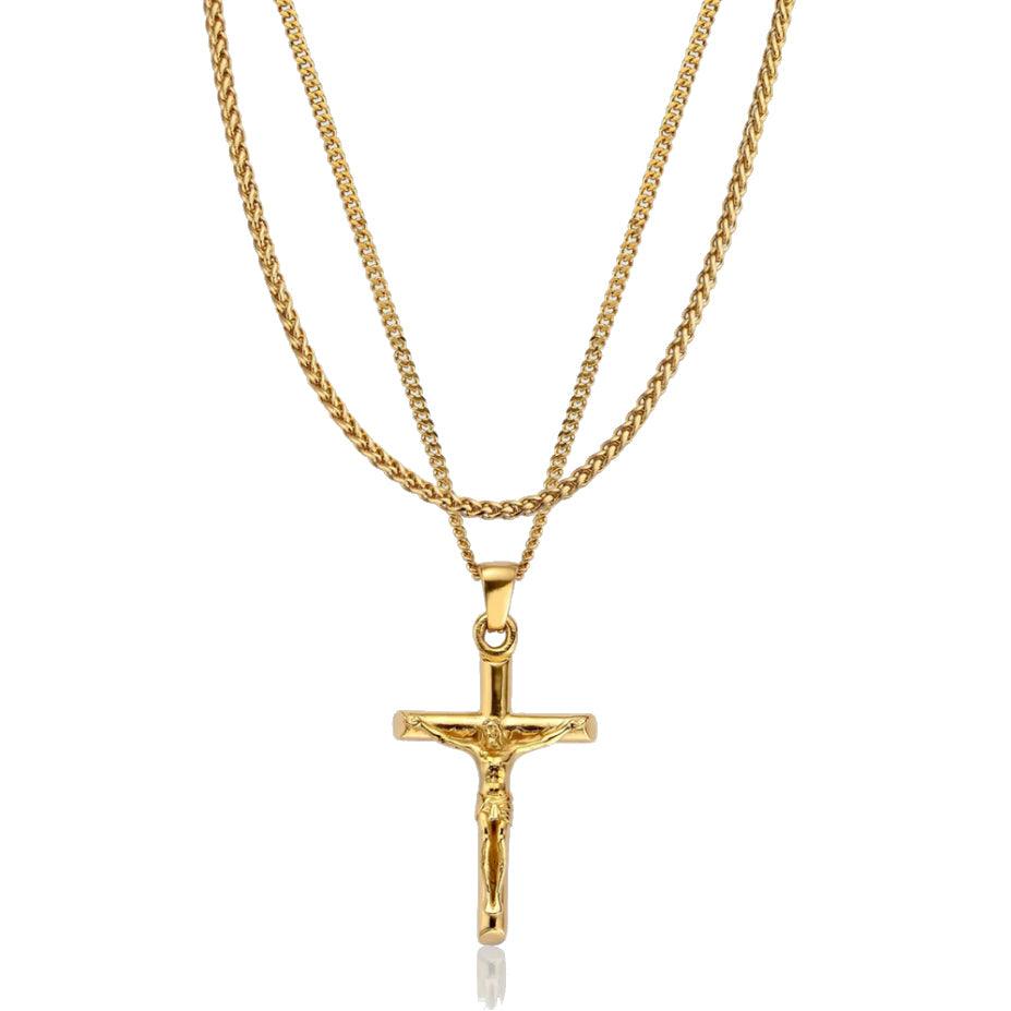 Gold crucifix and deals chain