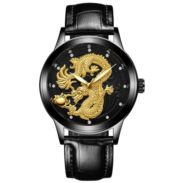 Black shop dragon timepiece