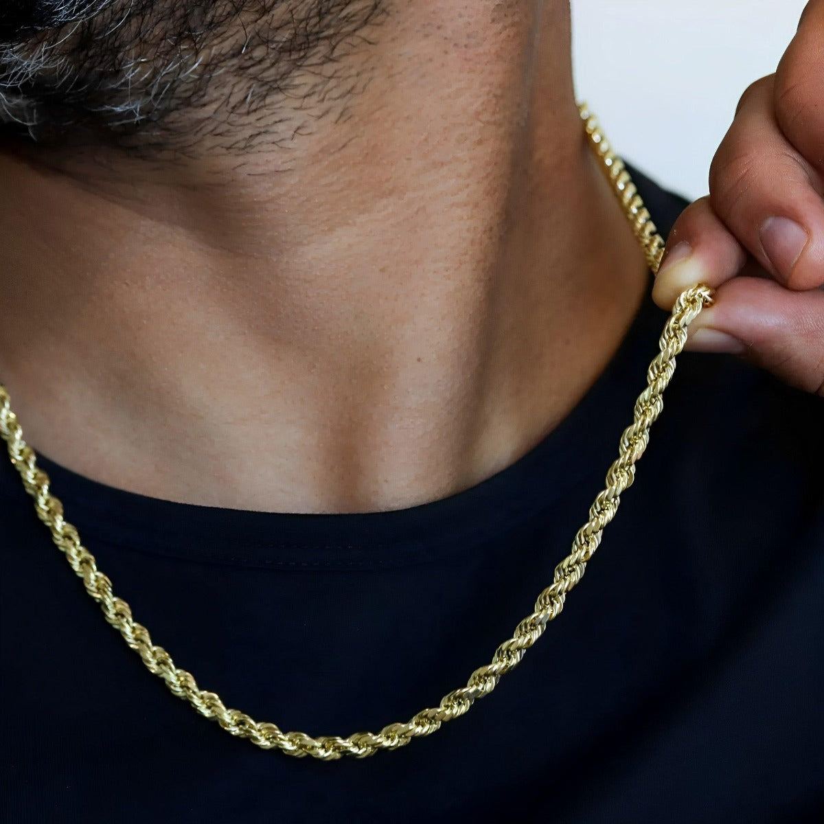 Buy 22K Yellow Gold 3.3mm Rope Chain Necklace 20 Inches 9.10 Grams (Del. in  10-12 Days) at ShopLC.