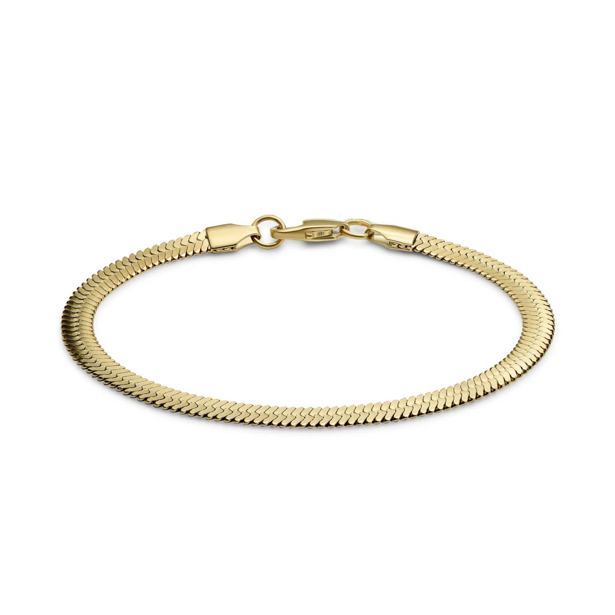 14K Yellow Gold .9mm Round Snake Bracelet Chain 7: 31941308284997