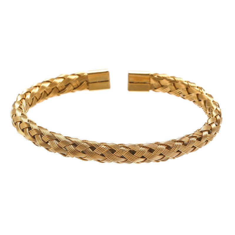 Gold Twisted Bangle Bracelet | GIGILAND UK | SilkFred UAE